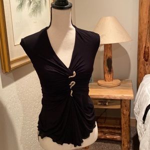 Roberto Cavalli top stretchy silver snake in 3 pieces. Very elegant and sexy